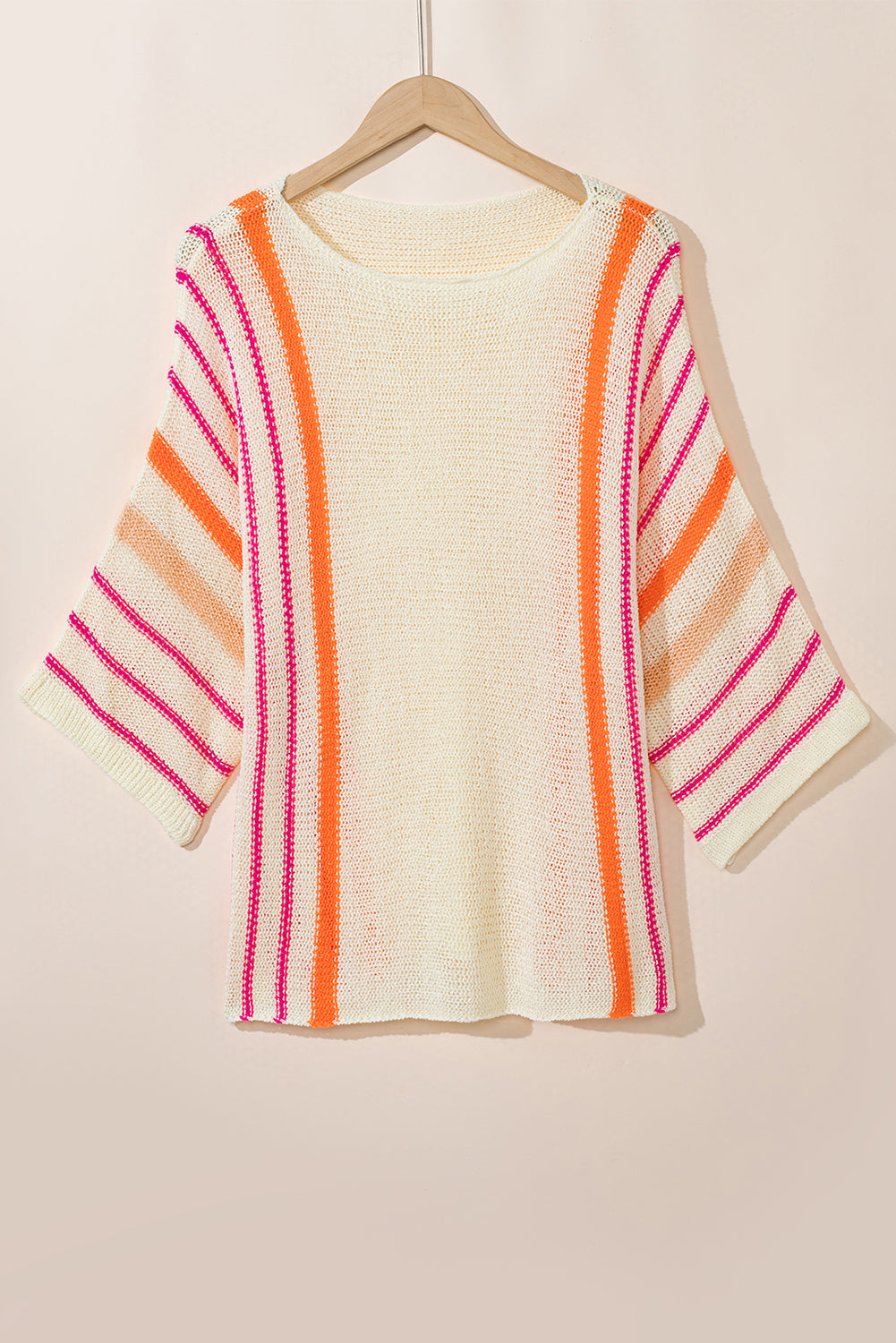 Weiß gestreiftes Strickoberteil