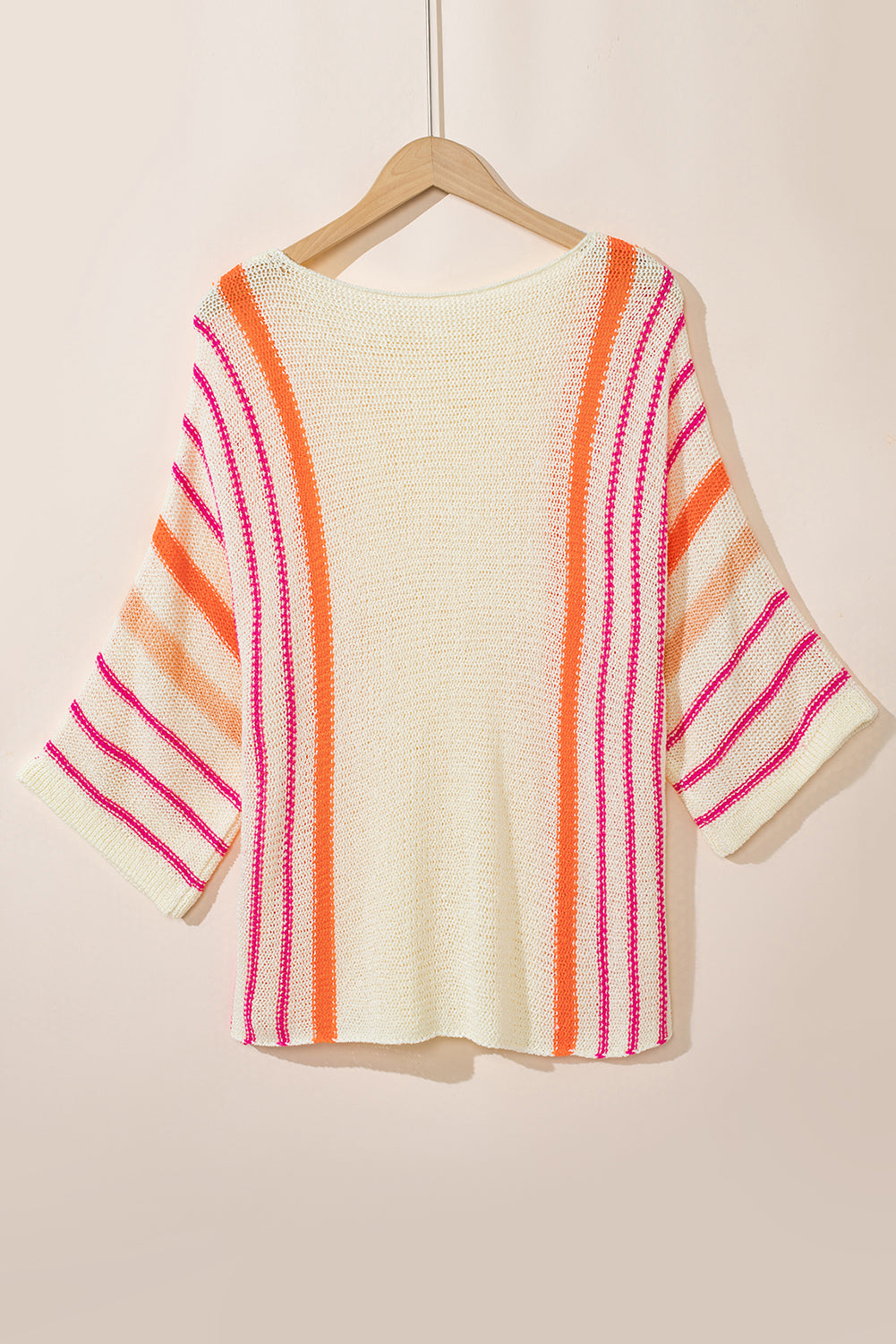 Weiß gestreiftes Strickoberteil