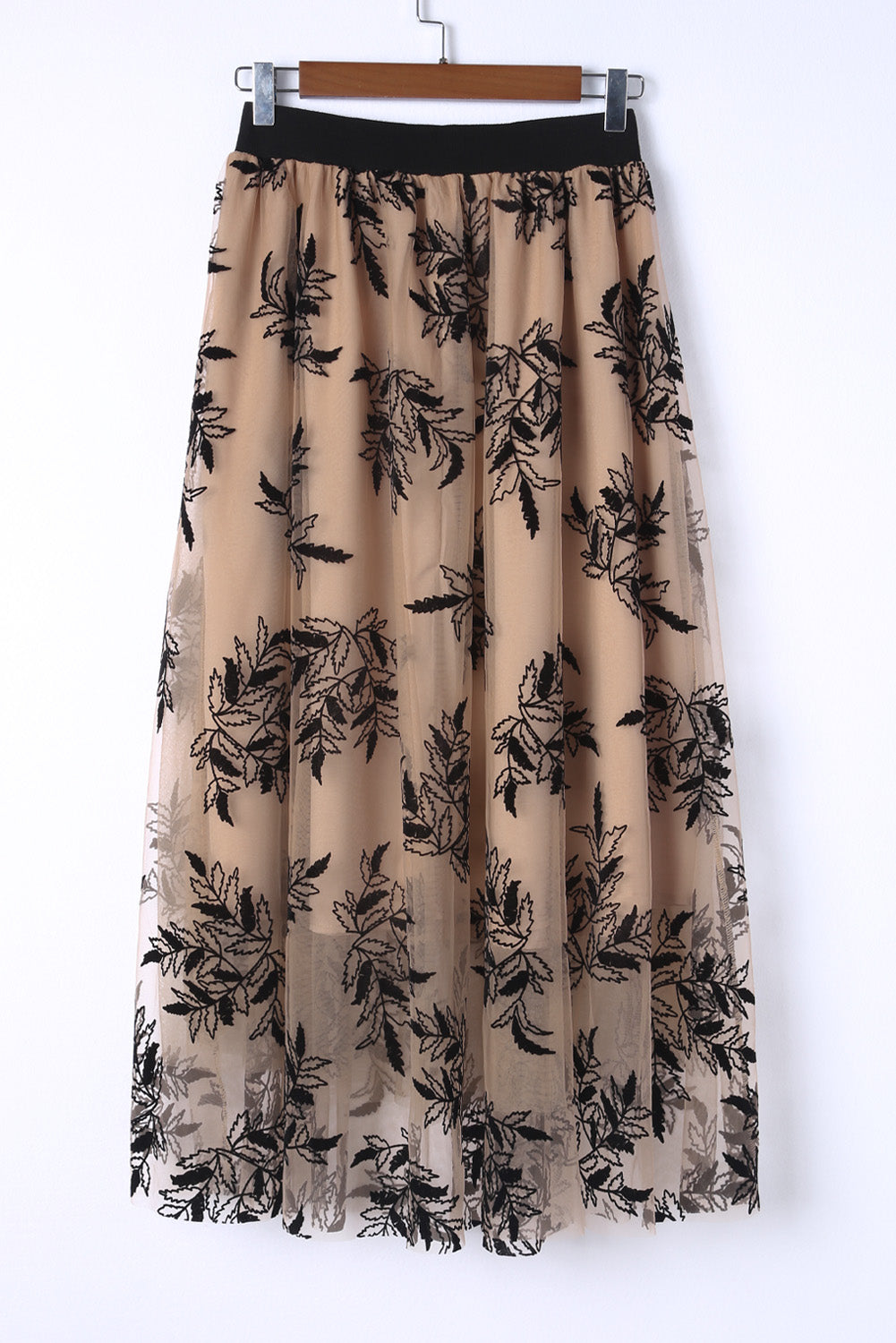 Maxirock mit hoher Taille und Blumenmuster in Blütenform