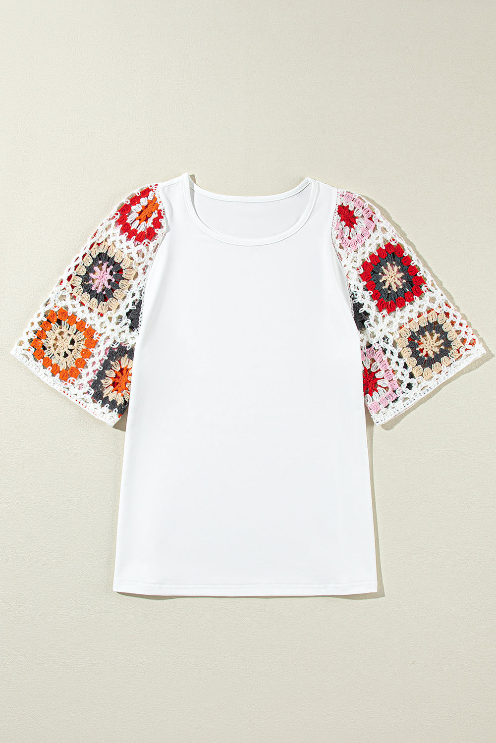 Gehäkeltes Kurzarm-T-Shirt in verschiedenen Farben