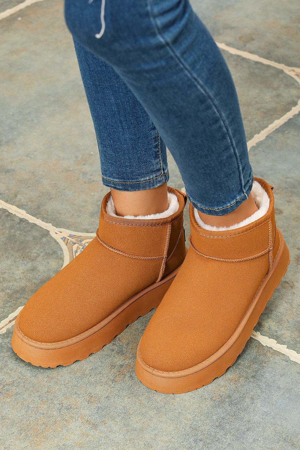 Suede Ankle Snow Boots