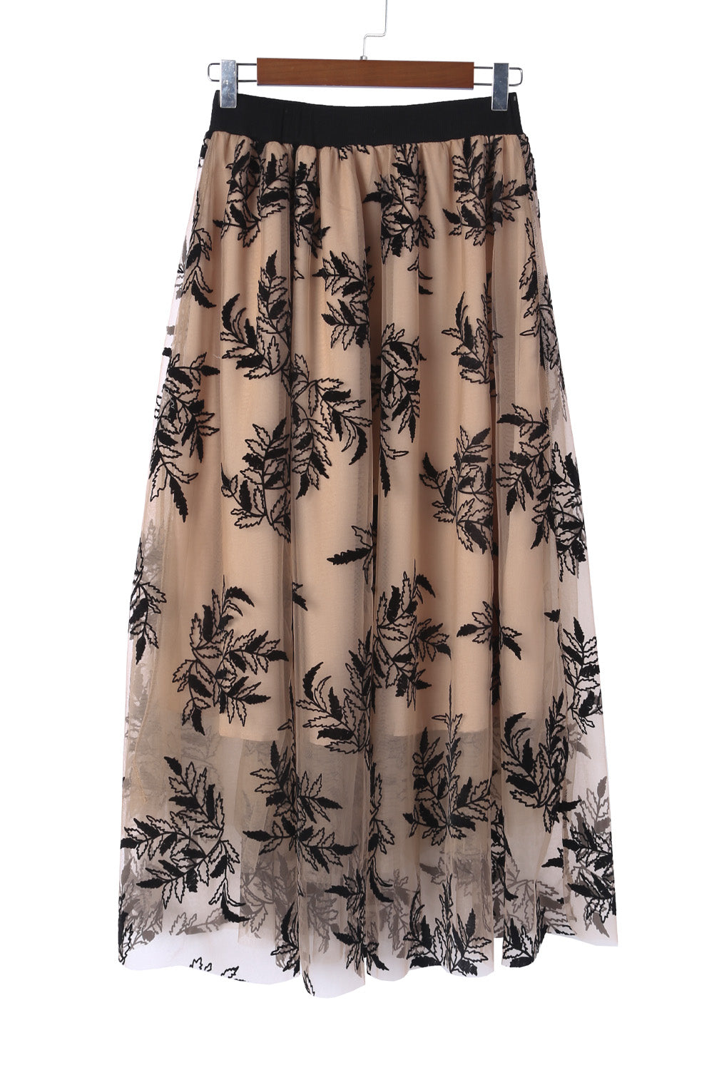 Maxirock mit hoher Taille und Blumenmuster in Blütenform