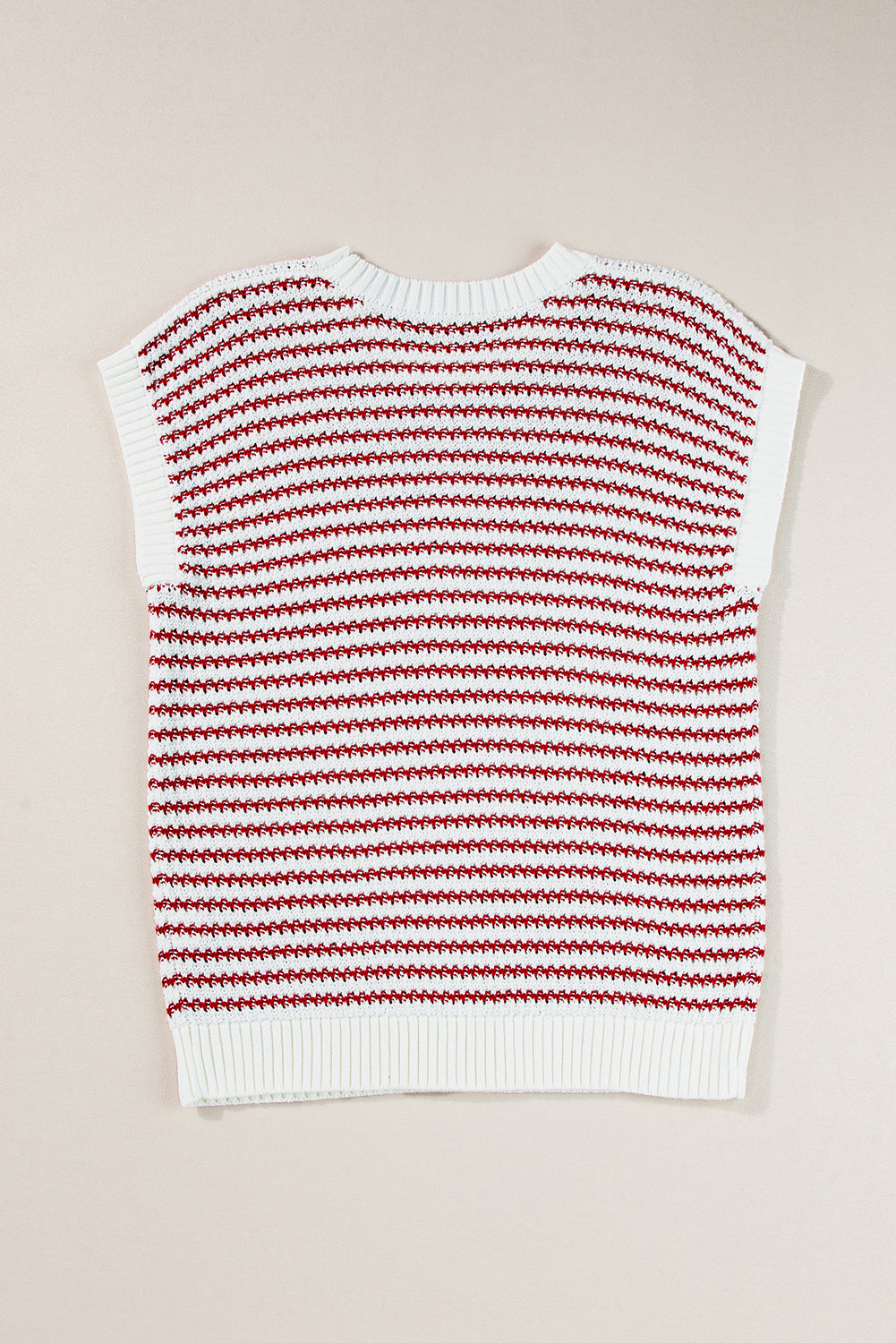 Blau/rot/schwarz gestreiftes Dolman-Oberteil aus Strick