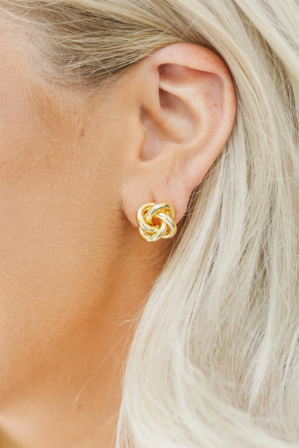 Gold Minimalism Knotted Stud Accessories