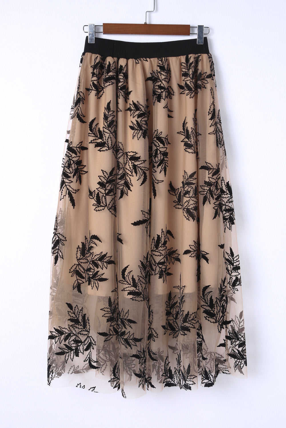 Maxirock mit hoher Taille und Blumenmuster in Blütenform