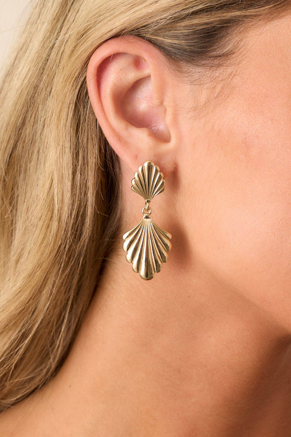 Gold Shell Shape Plated Alloy Drop Accessories