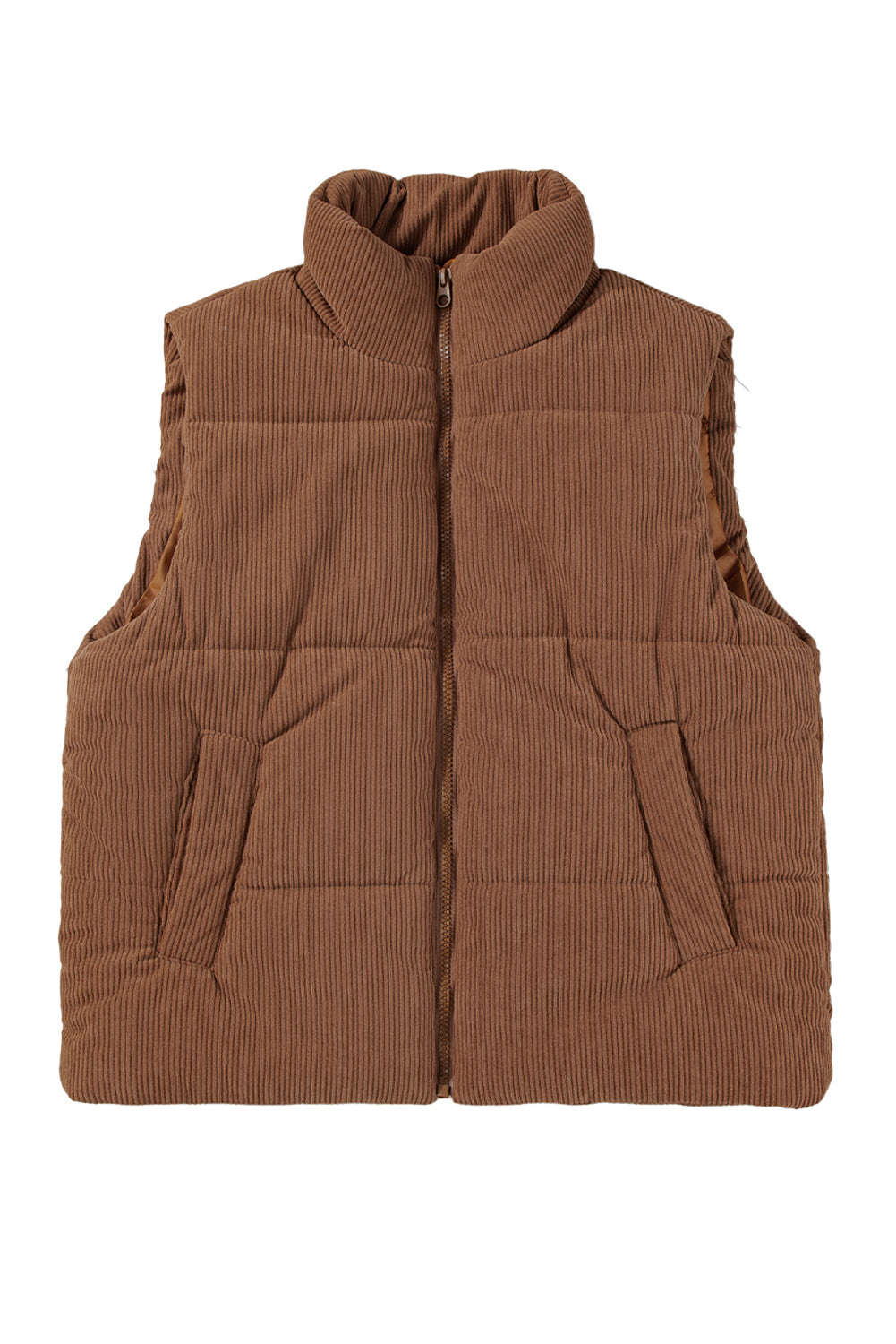 Black, Brown or Jungle Green Rib Puffer Vest