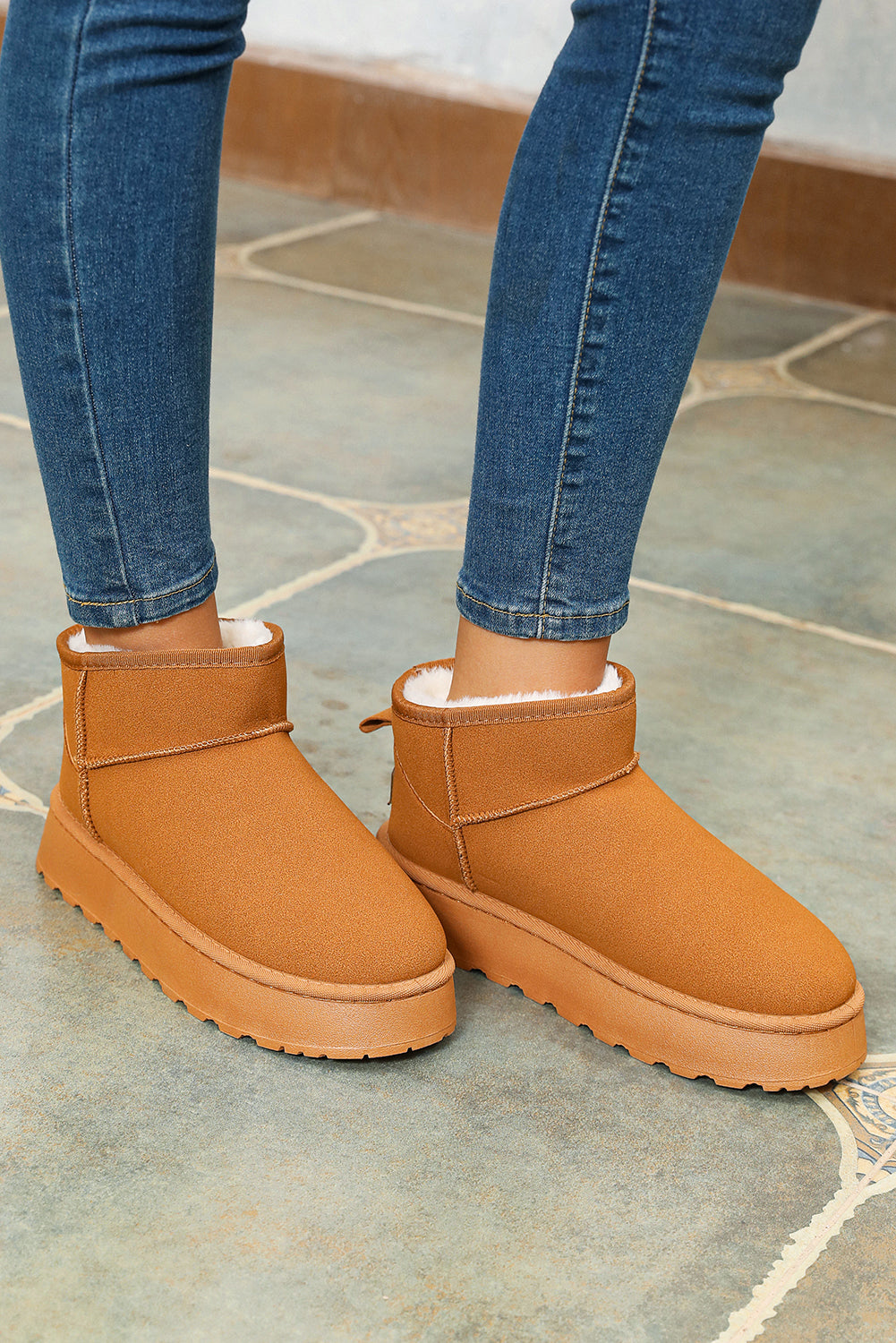 Suede Ankle Snow Boots