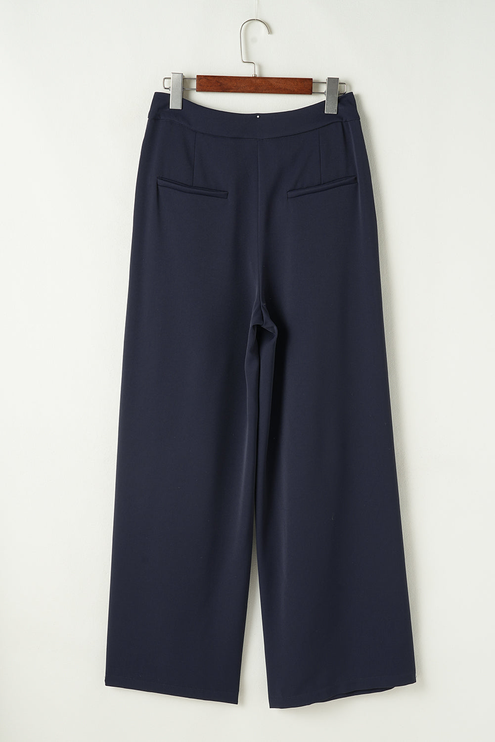 Blaue Hose mit weitem Bein und hoher Taille