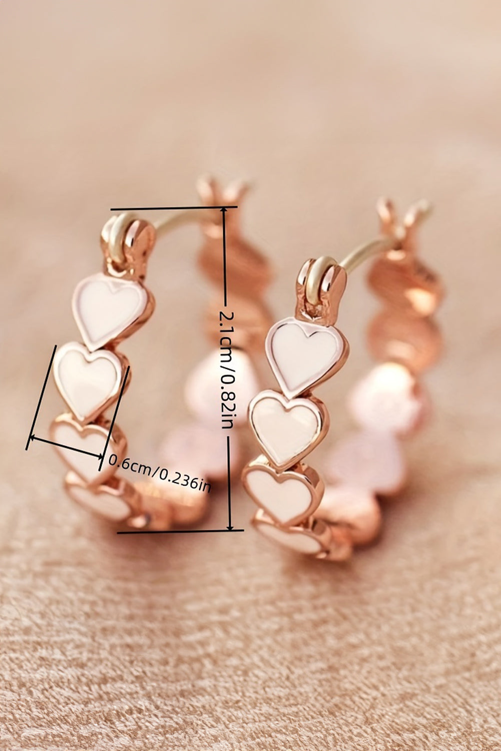 White Valentine Heart Hoop Accessories