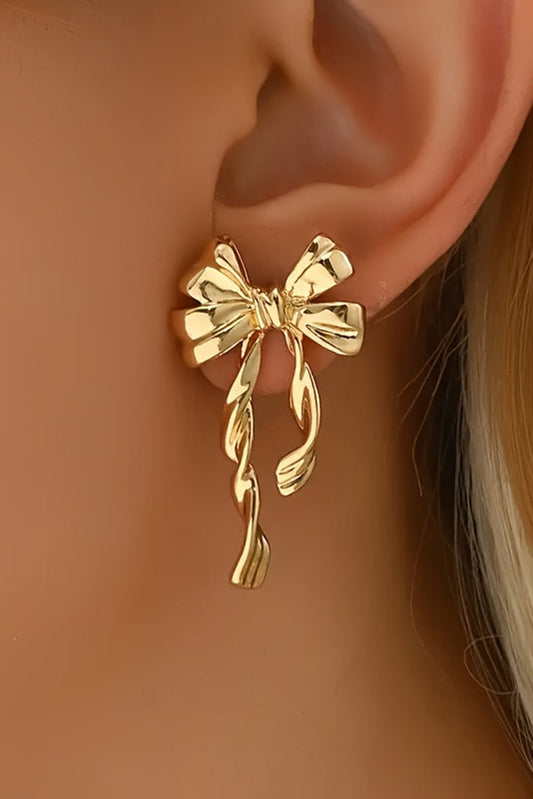 Gold Elegant Bow Stud Accessories