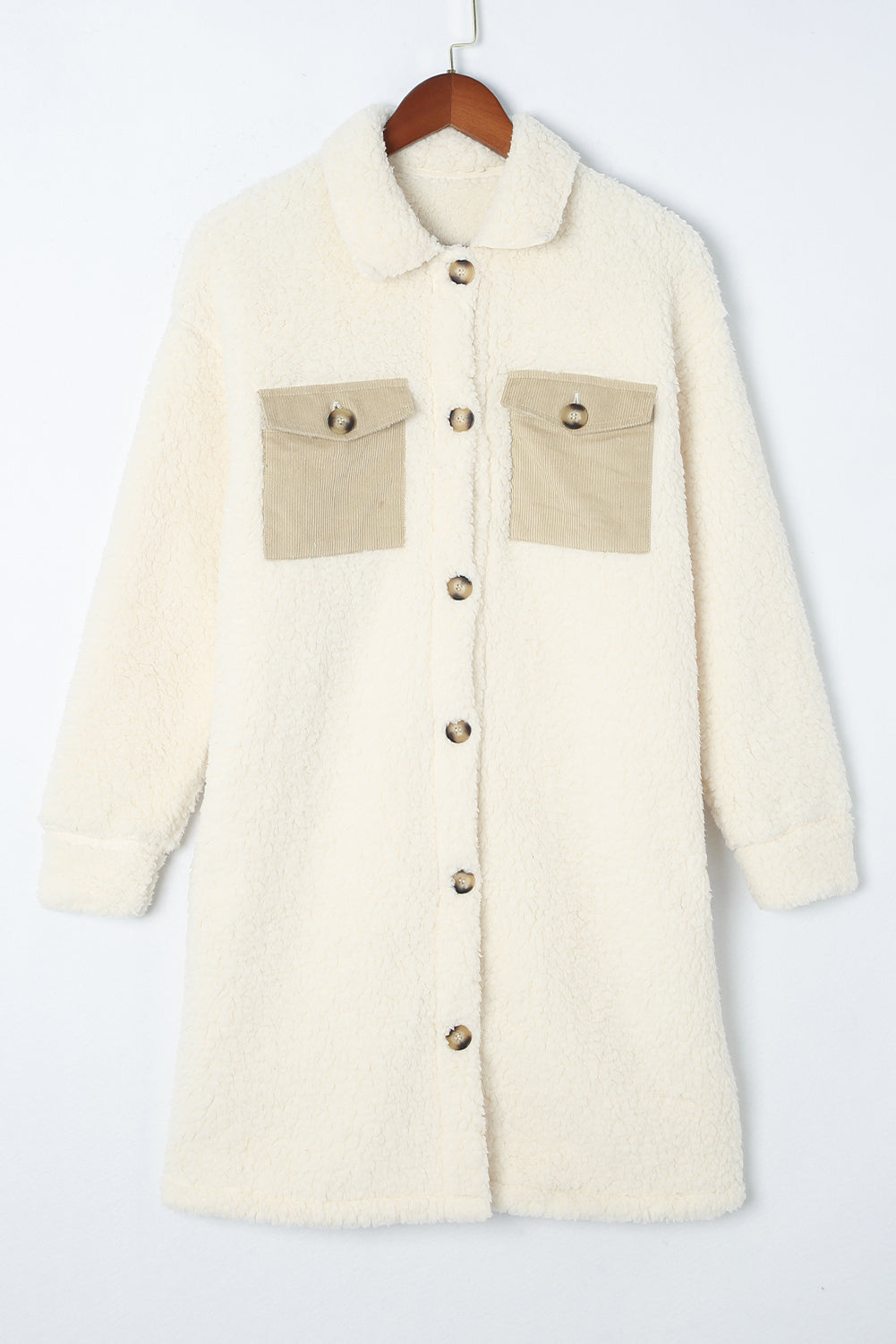 Blue, Beige, Red or Khaki Teddy Coat