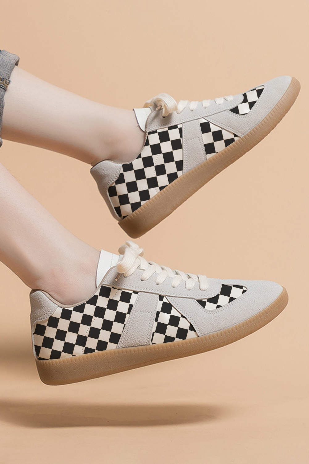 Leatherette Shoes Checkerboard