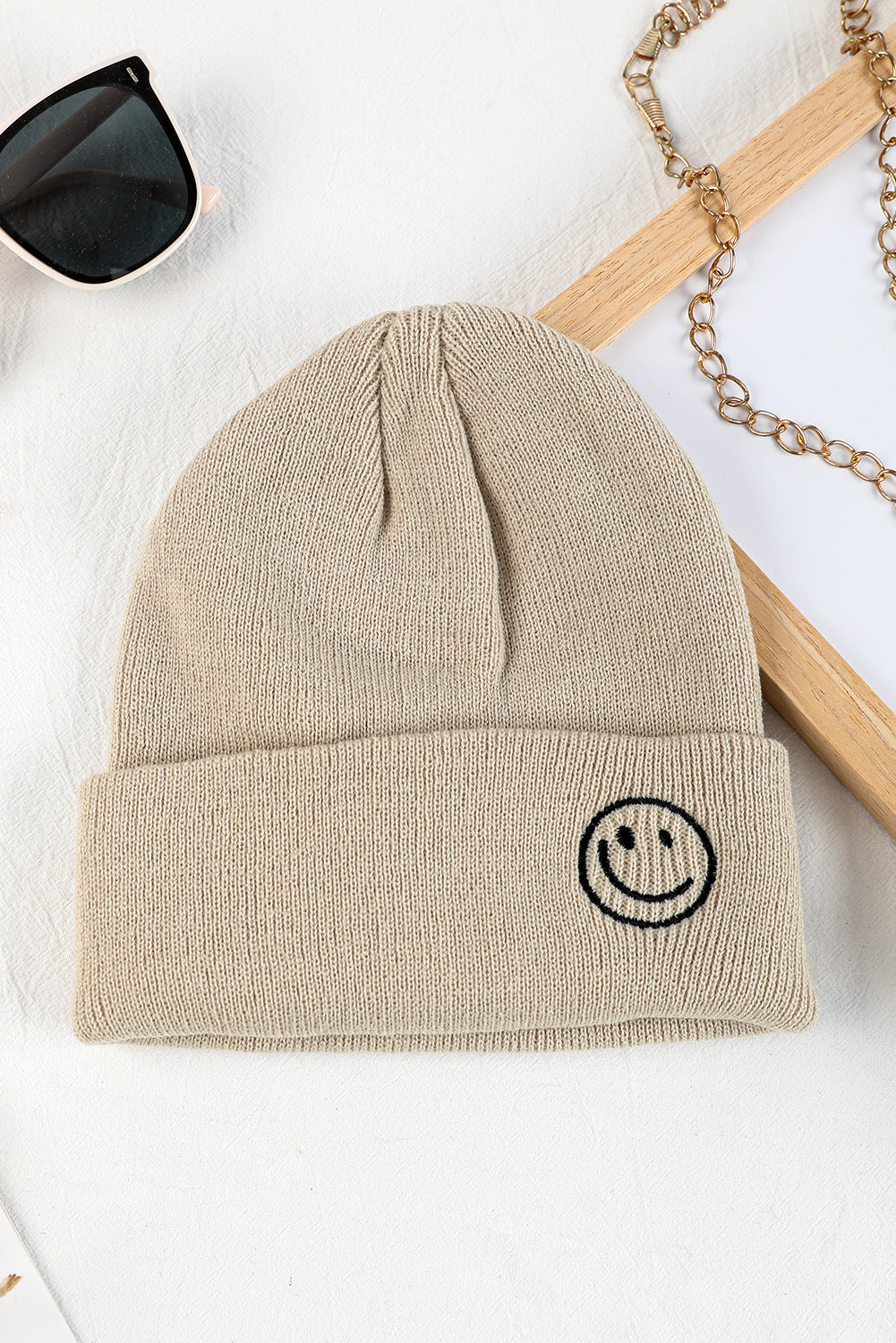 Beanie-Mütze mit Smiley-Gesicht