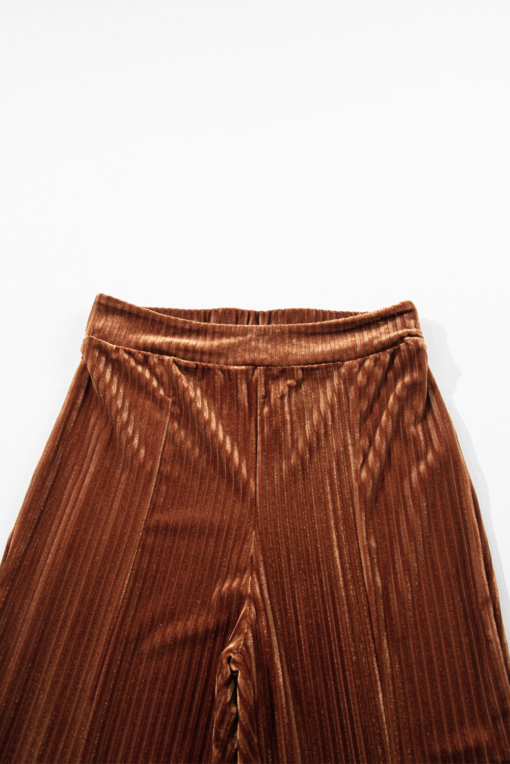 Brown, Pink and Black High Waist Corduroy Flare Pants