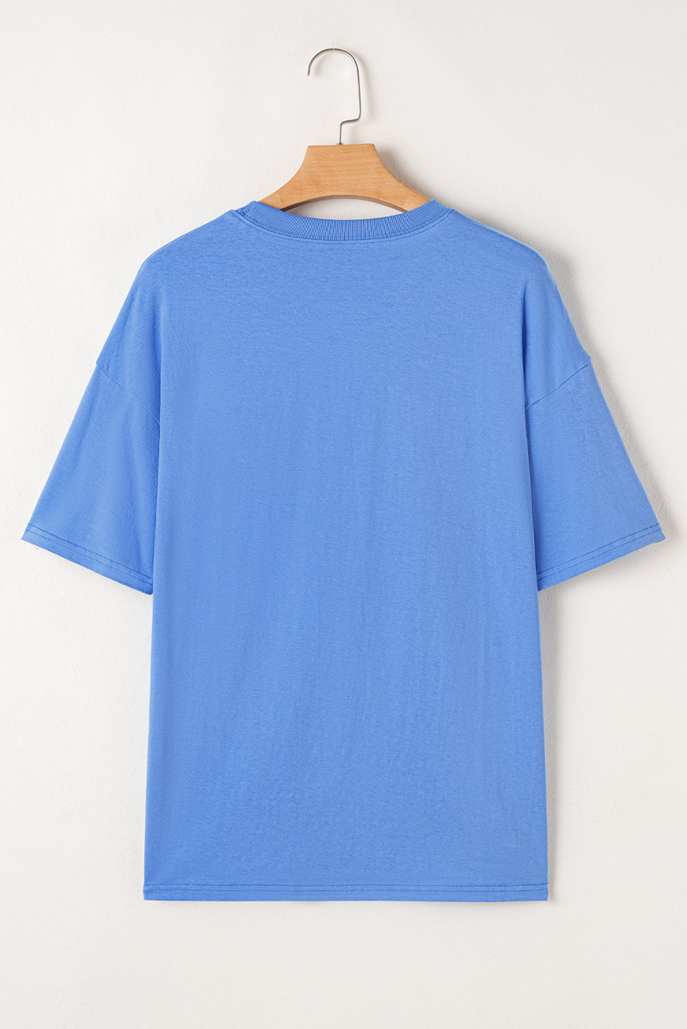 Himmelblaues T-Shirt mit Rodeo-Buchstabengrafik