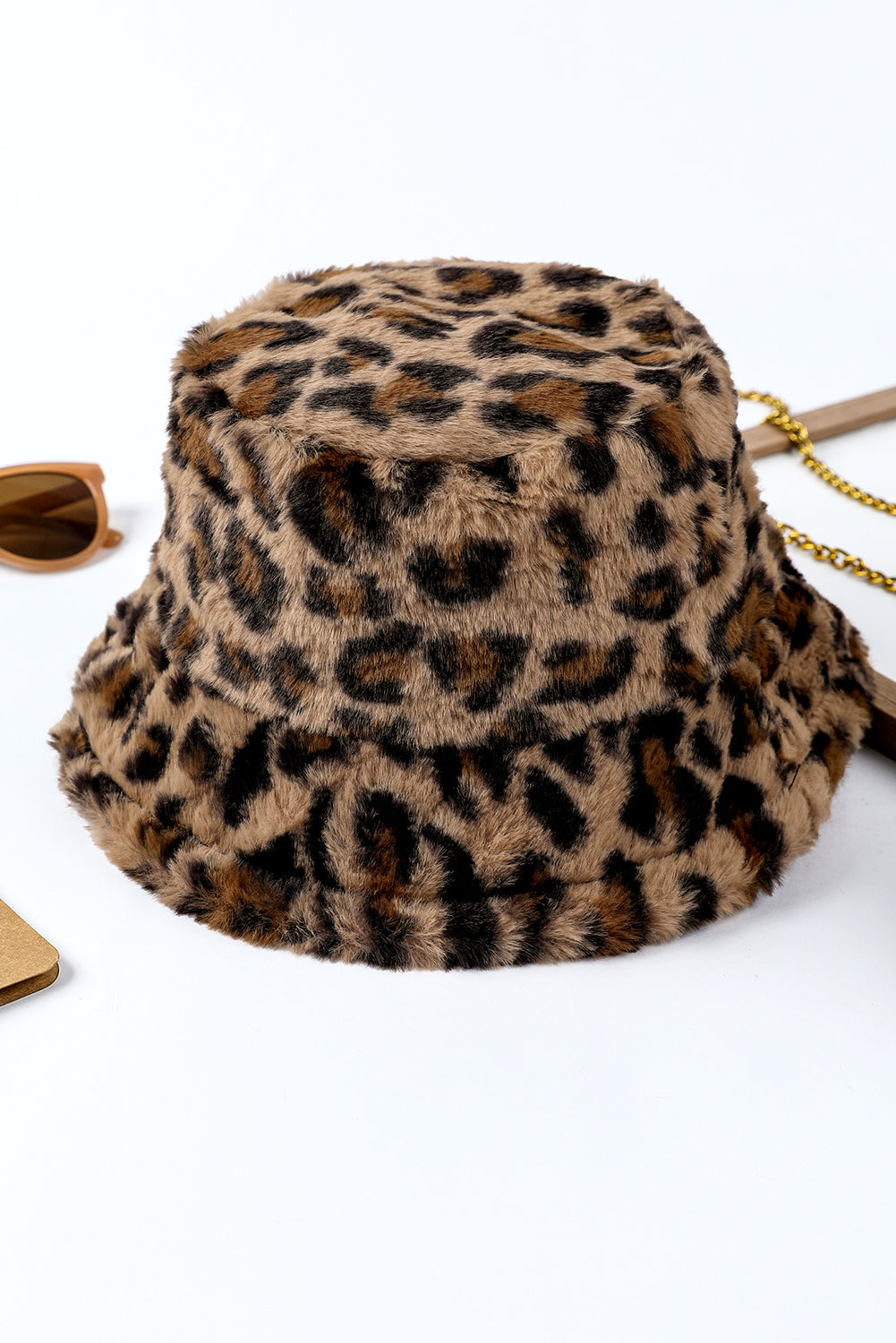 Leopard Plush Fisherman Hat