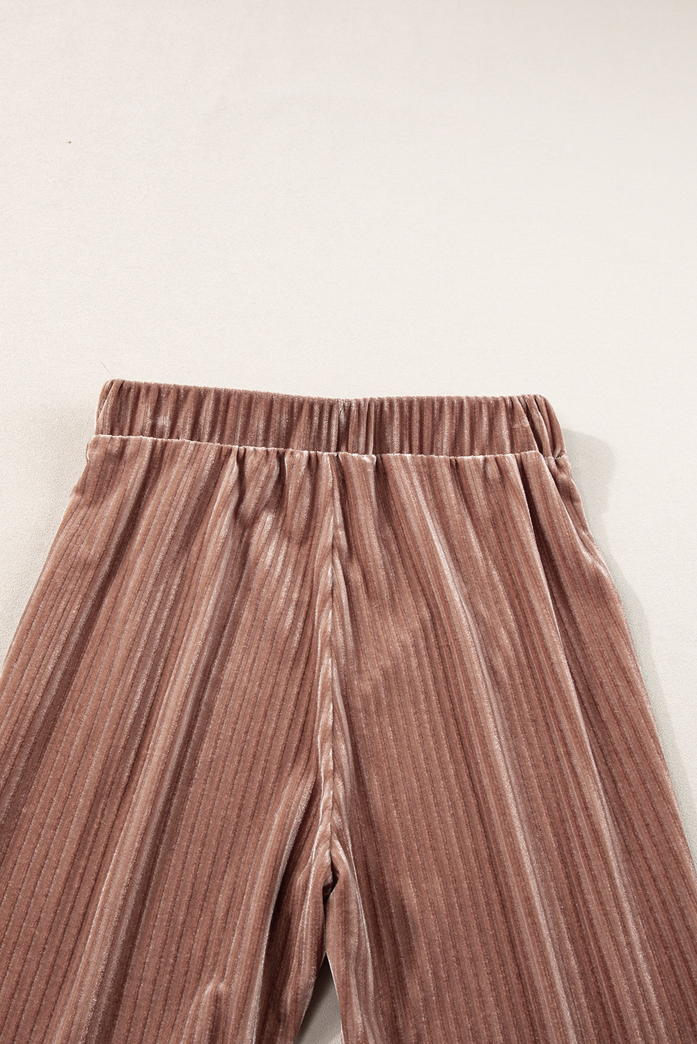 Brown, Pink and Black High Waist Corduroy Flare Pants