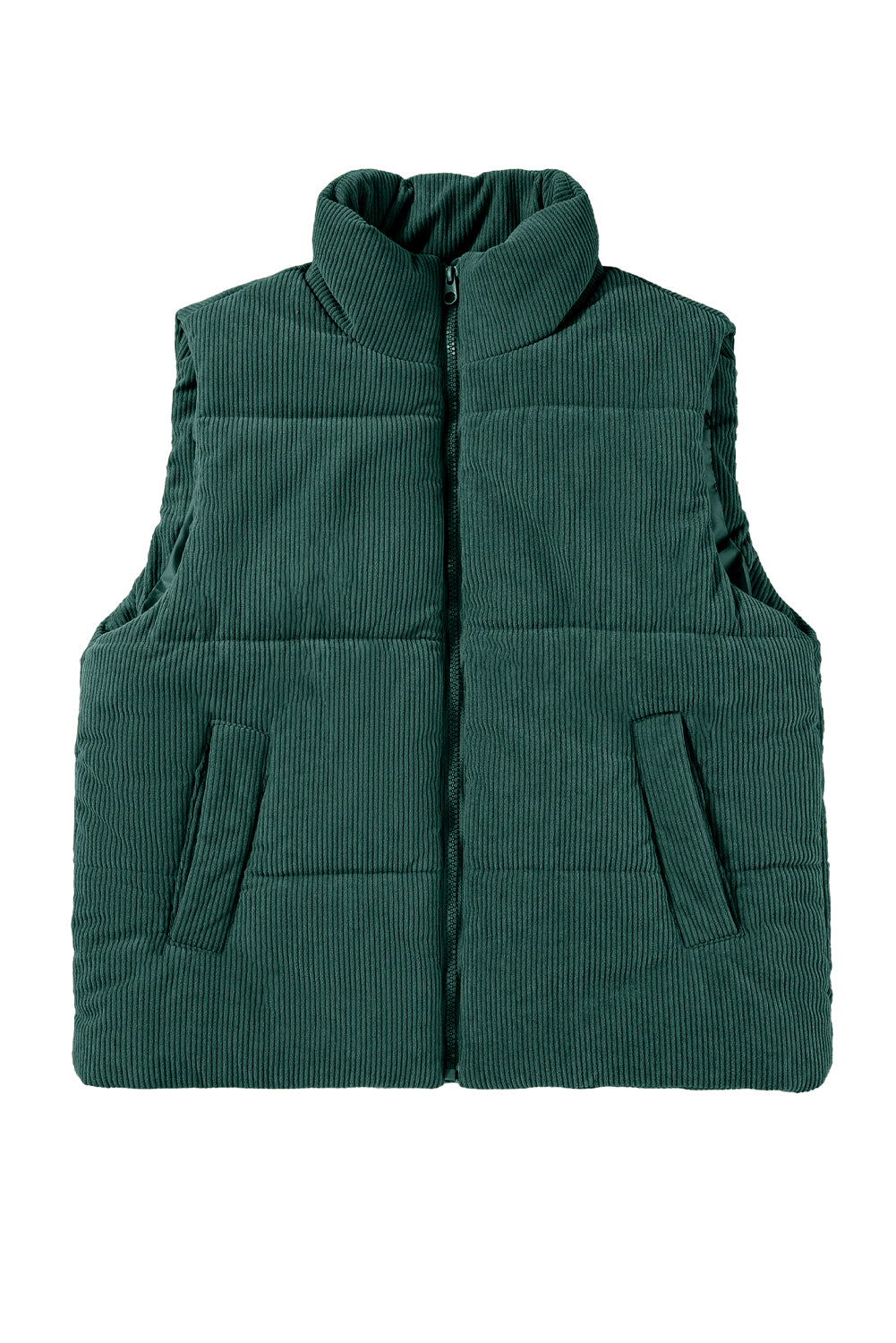 Black, Brown or Jungle Green Rib Puffer Vest