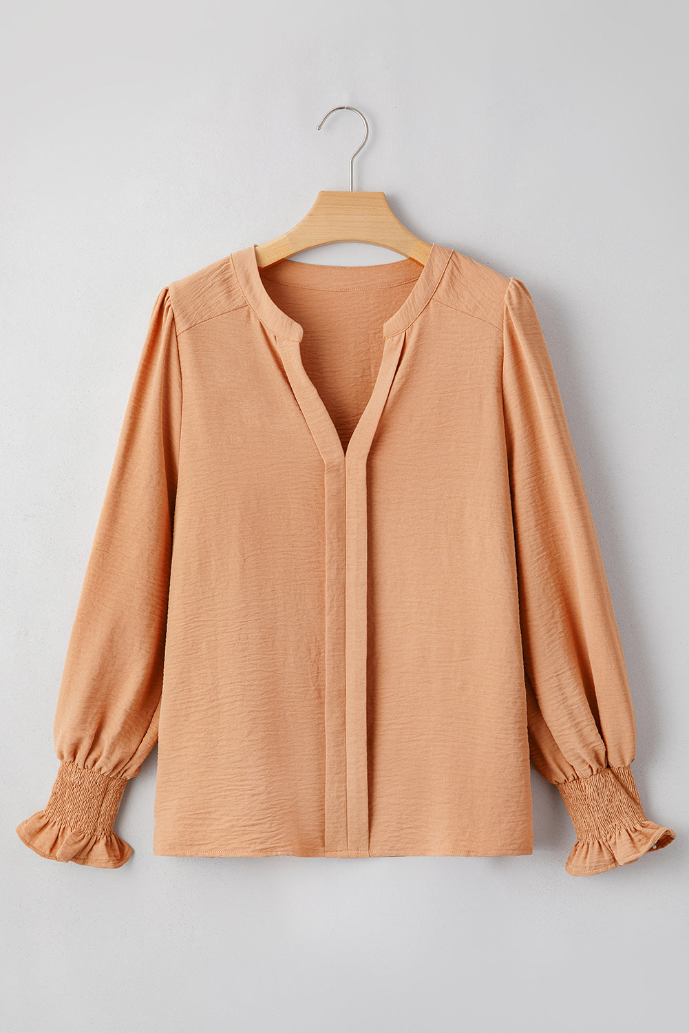 Brown / Pink V Neck Blouse