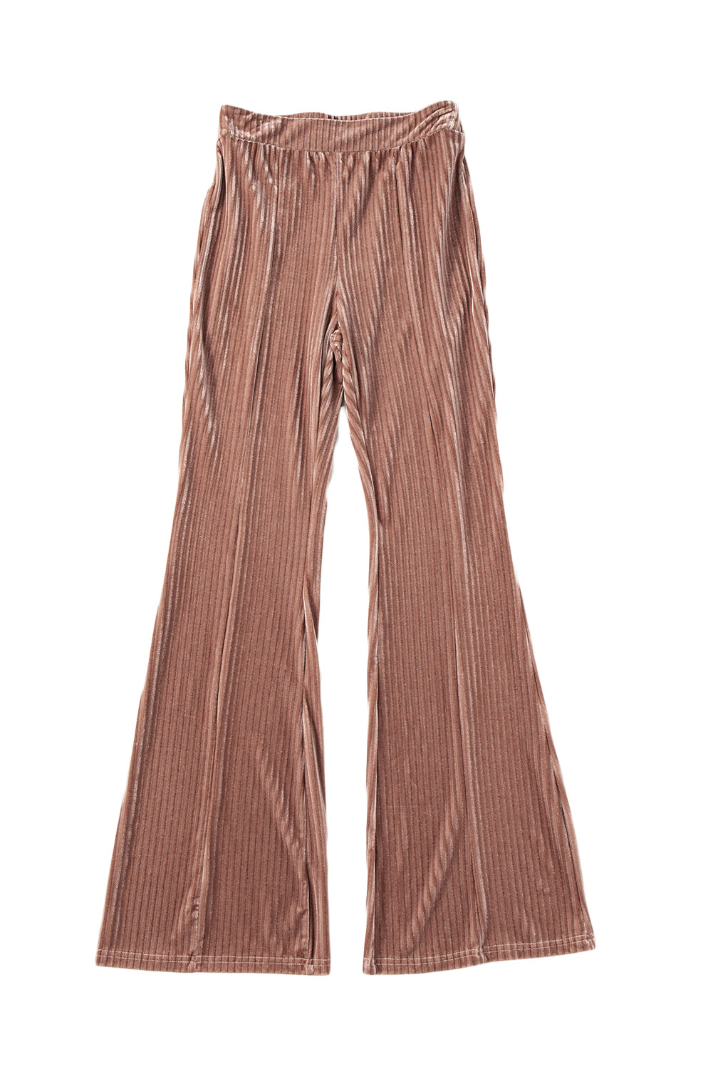 Brown, Pink and Black High Waist Corduroy Flare Pants