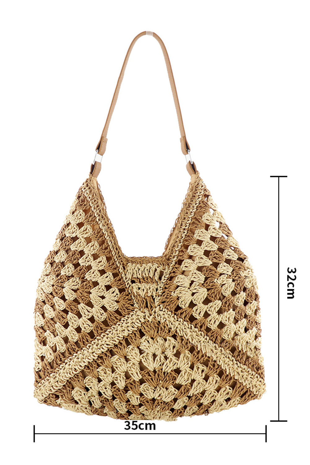 Khaki Woven Shoulder Bag