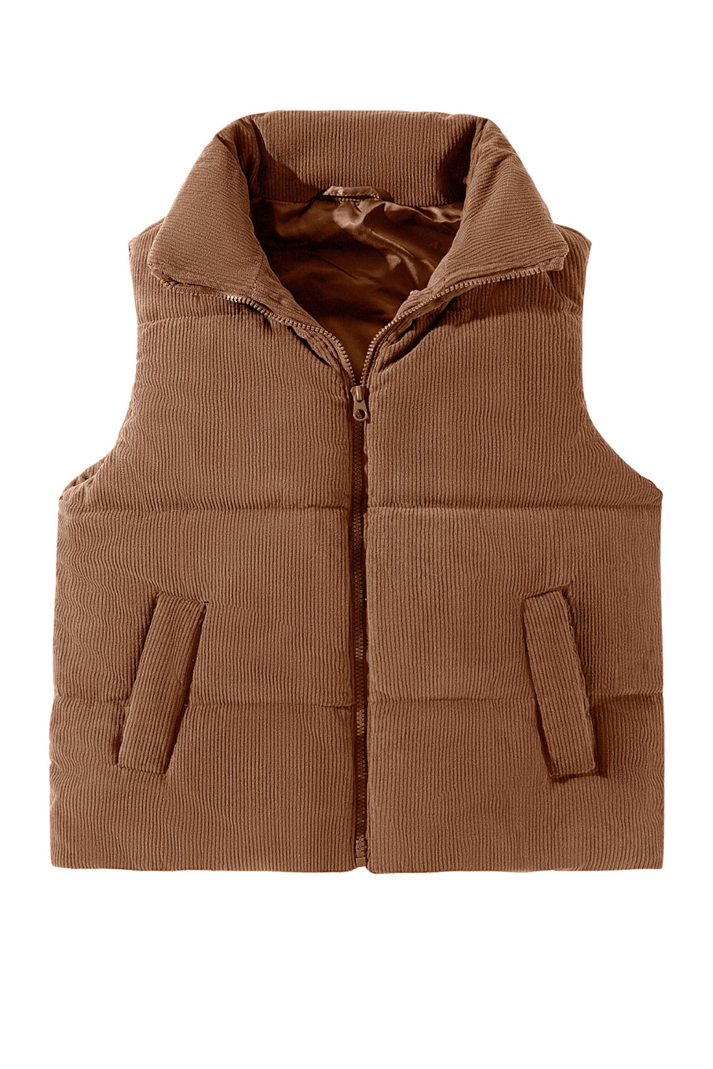 Black, Brown or Jungle Green Rib Puffer Vest