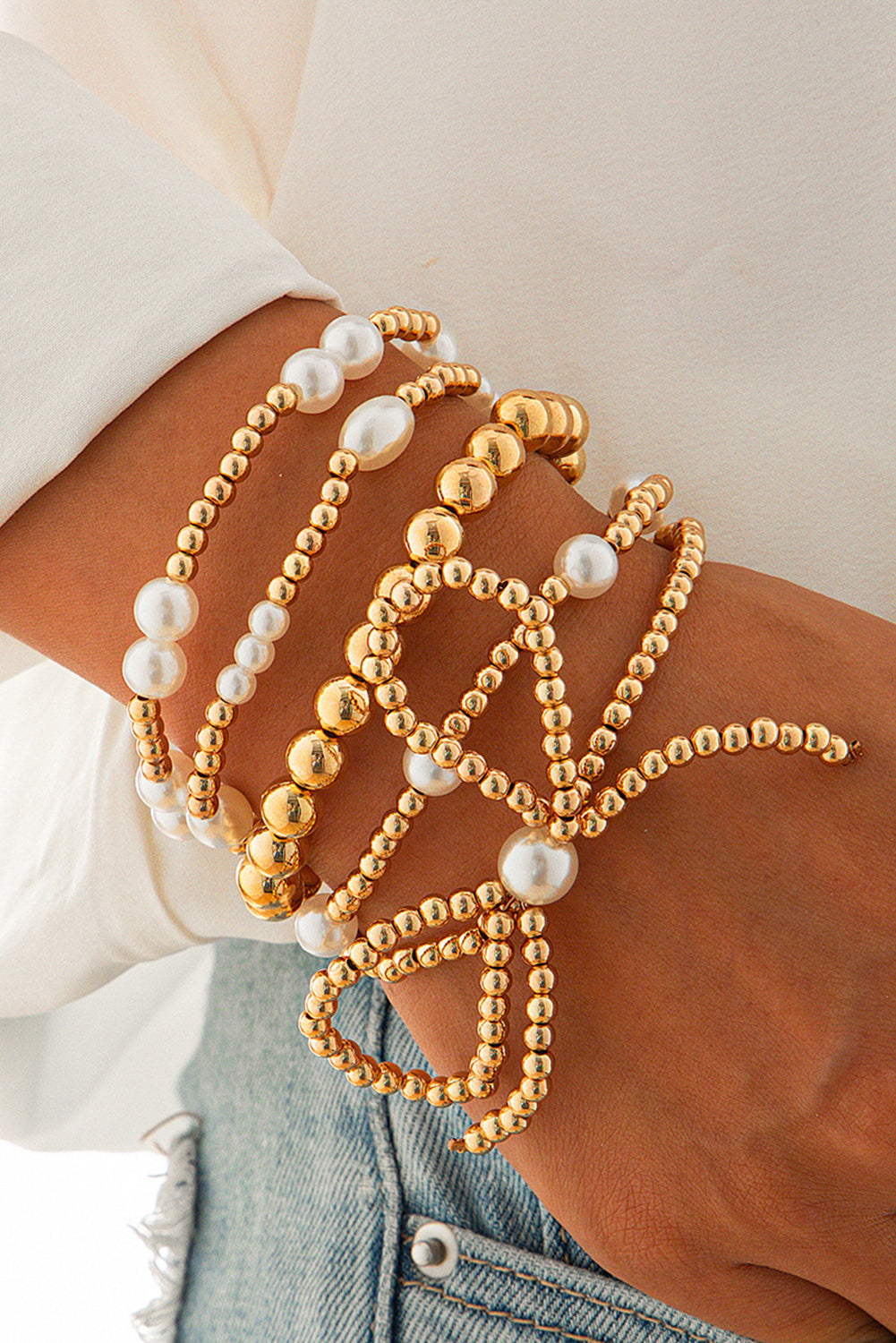 Gold/Silver Multi Layered Bracelet Set