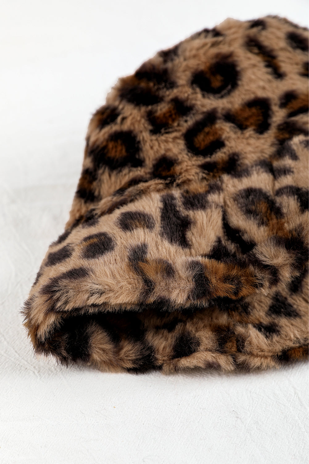 Leopard Plush Fisherman Hat