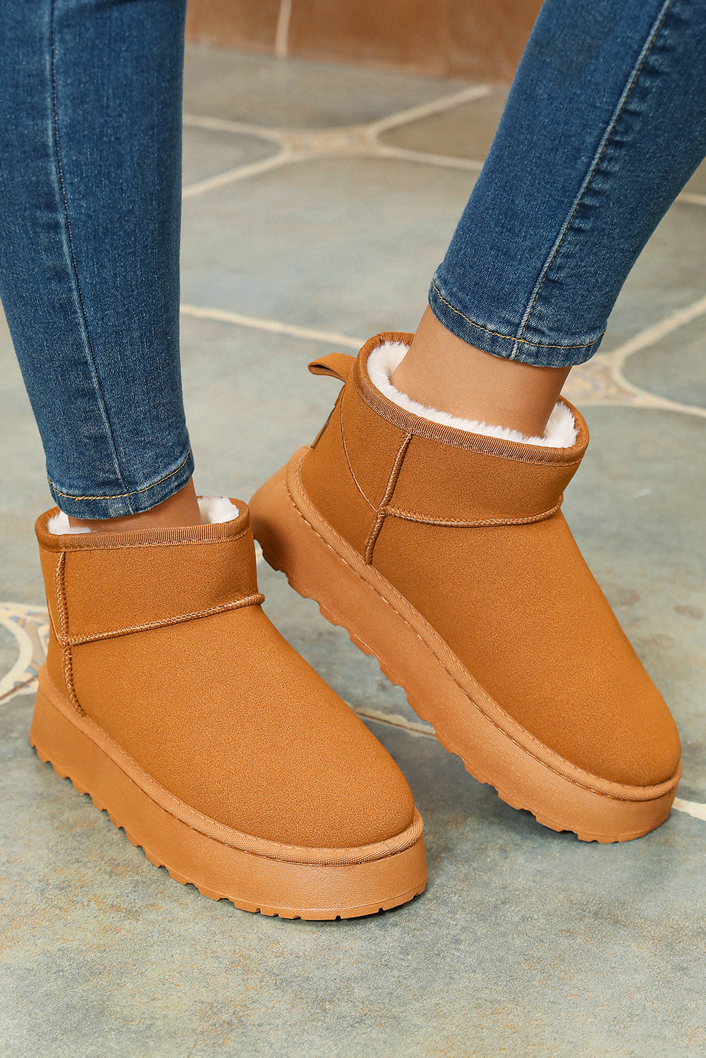 Suede Ankle Snow Boots