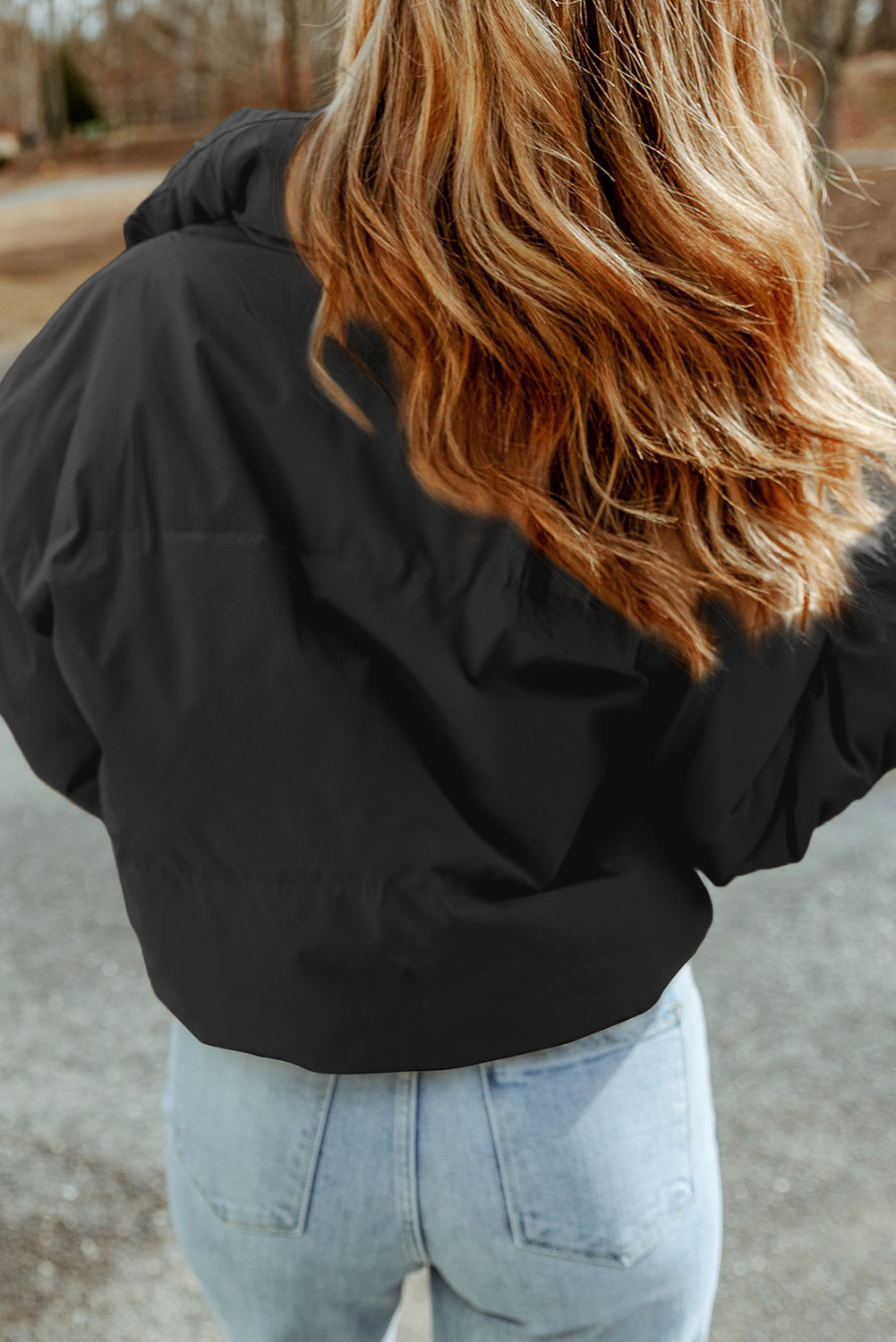 Brown, Black and Green Pocketed Puffer Coat