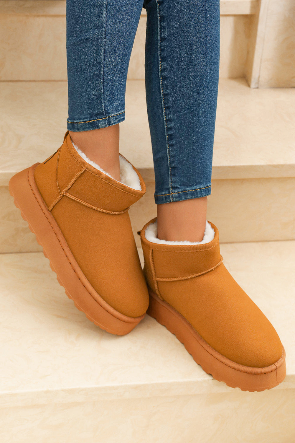 Suede Ankle Snow Boots