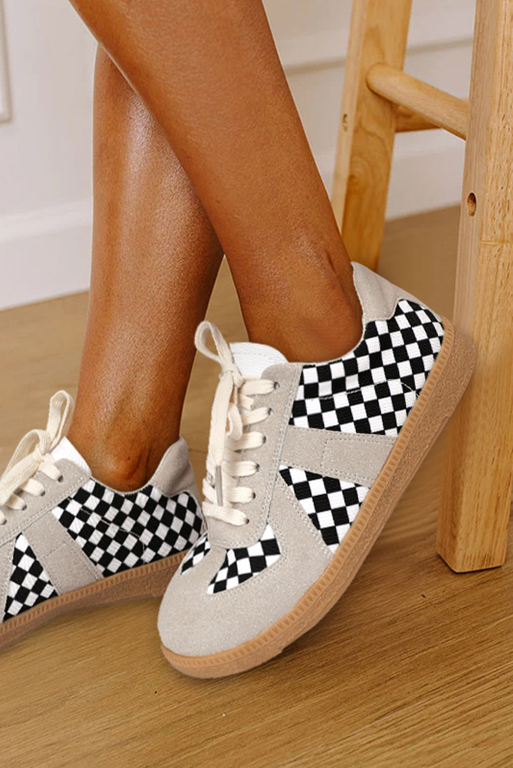 Leatherette Shoes Checkerboard