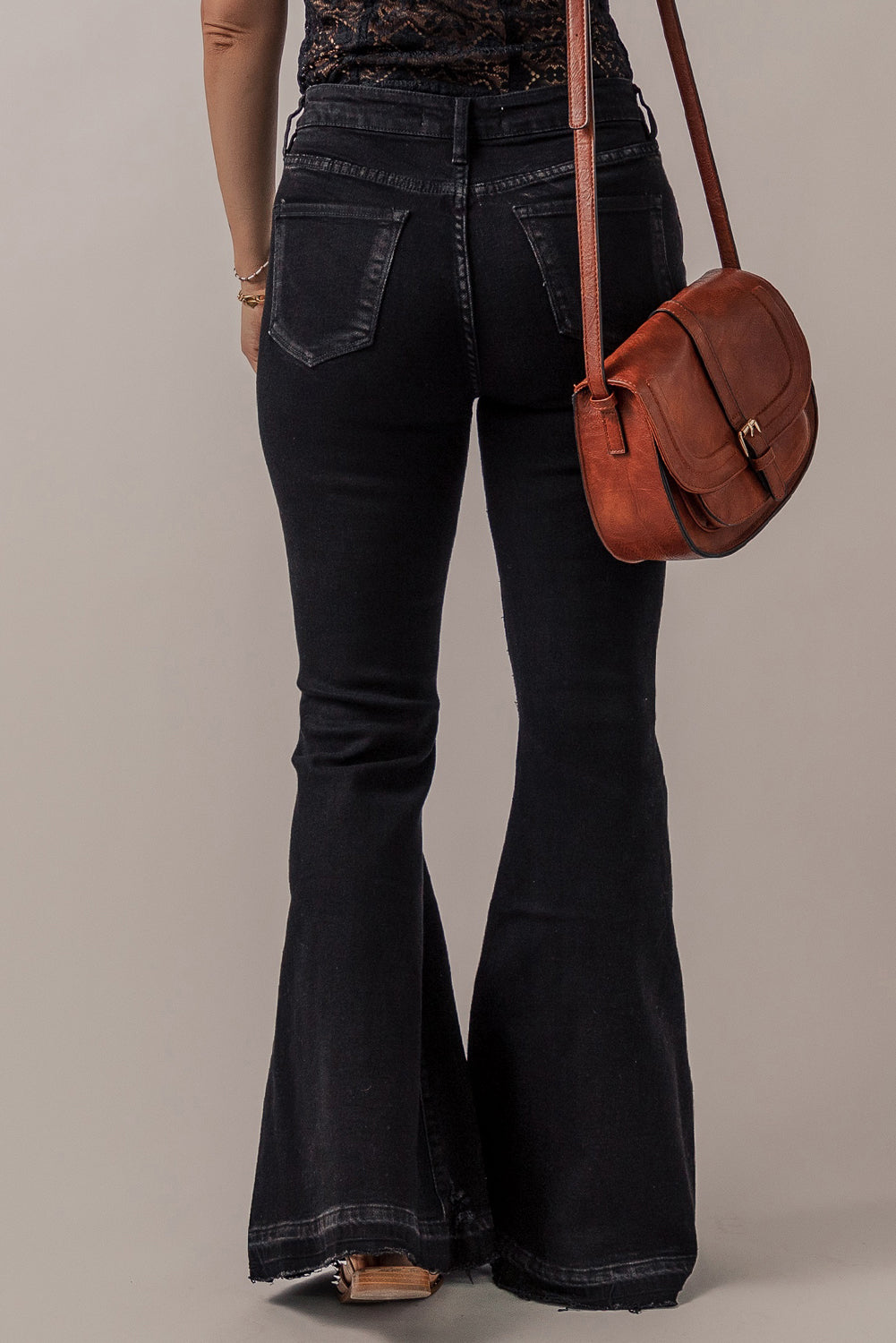 Black High Waist Flare Jeans