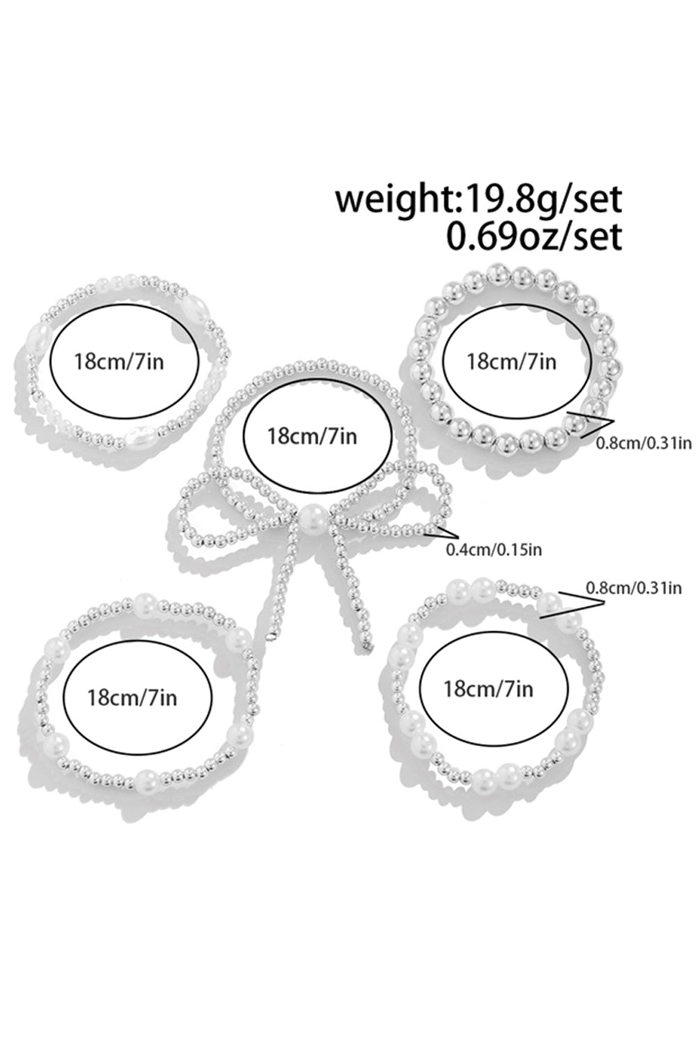 Mehrlagiges Armbandset in Gold/Silber