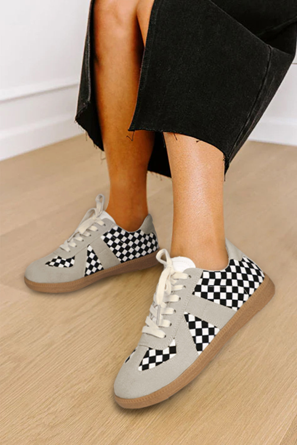 Leatherette Shoes Checkerboard