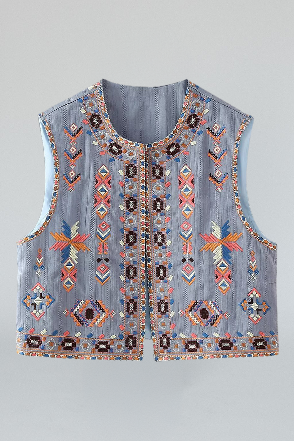 Sky Blue Geometric Gilet