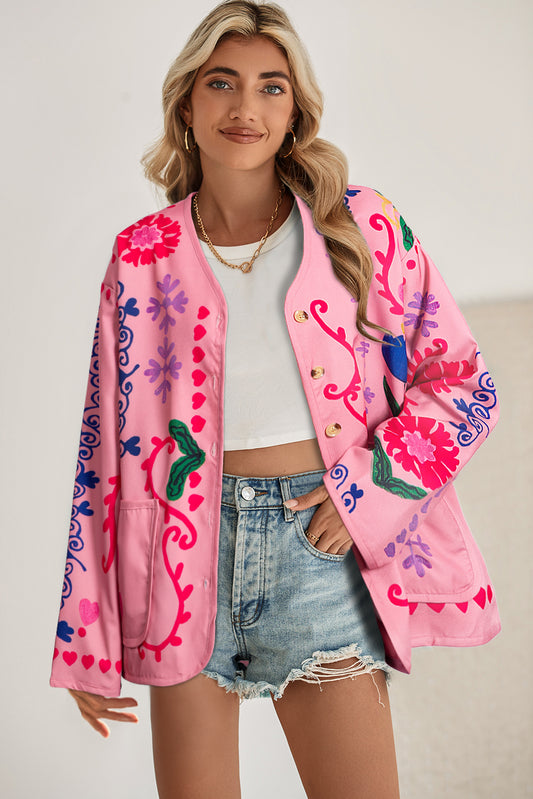 Pink Floral Coat