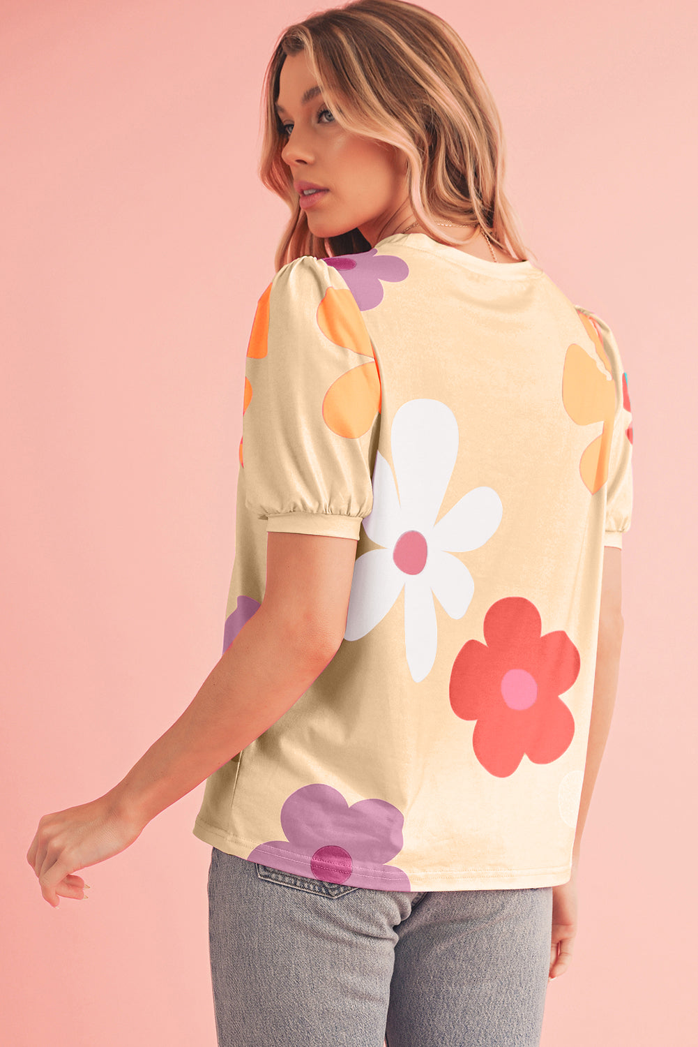 Colorful Flower Print Tee in different colors