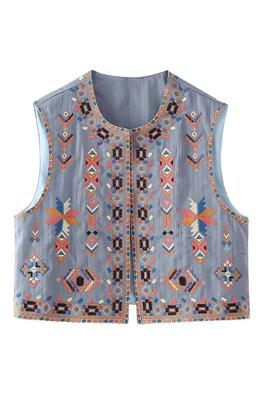 Sky Blue Geometric Gilet