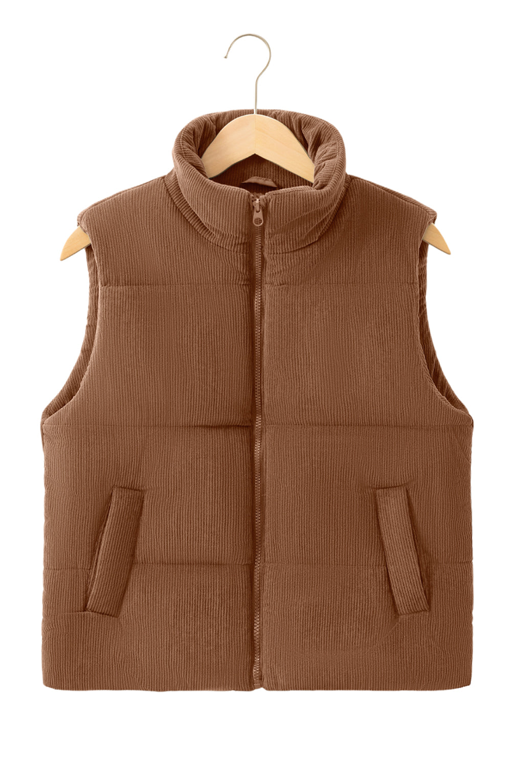 Black, Brown or Jungle Green Rib Puffer Vest