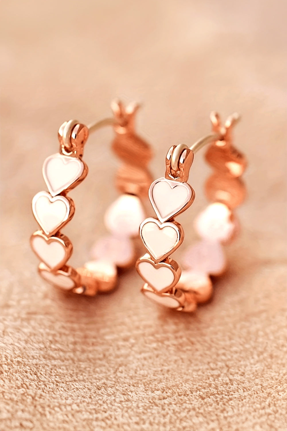 White Valentine Heart Hoop Accessories