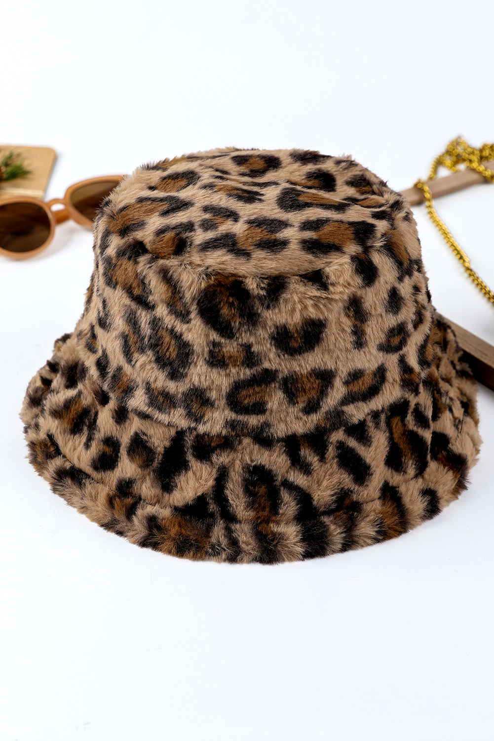 Leopard Plush Fisherman Hat