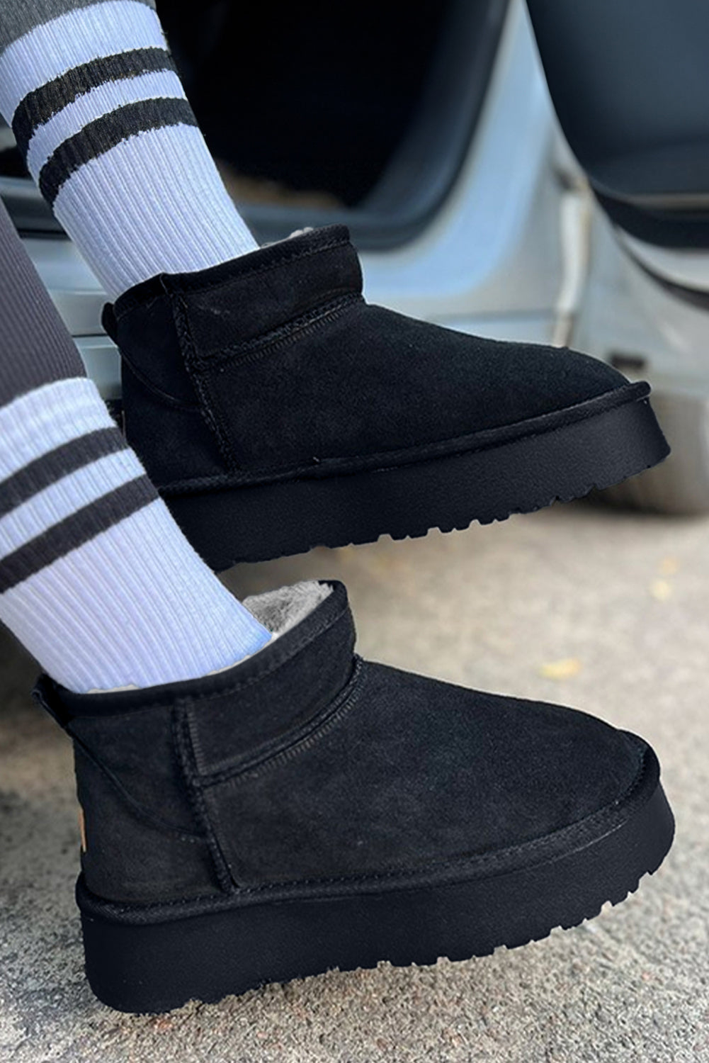 Suede Ankle Snow Boots