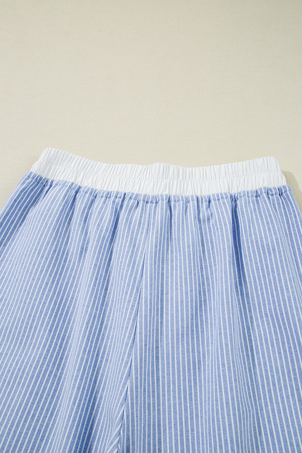 Blue Stripe High Waist Wide Leg Pants