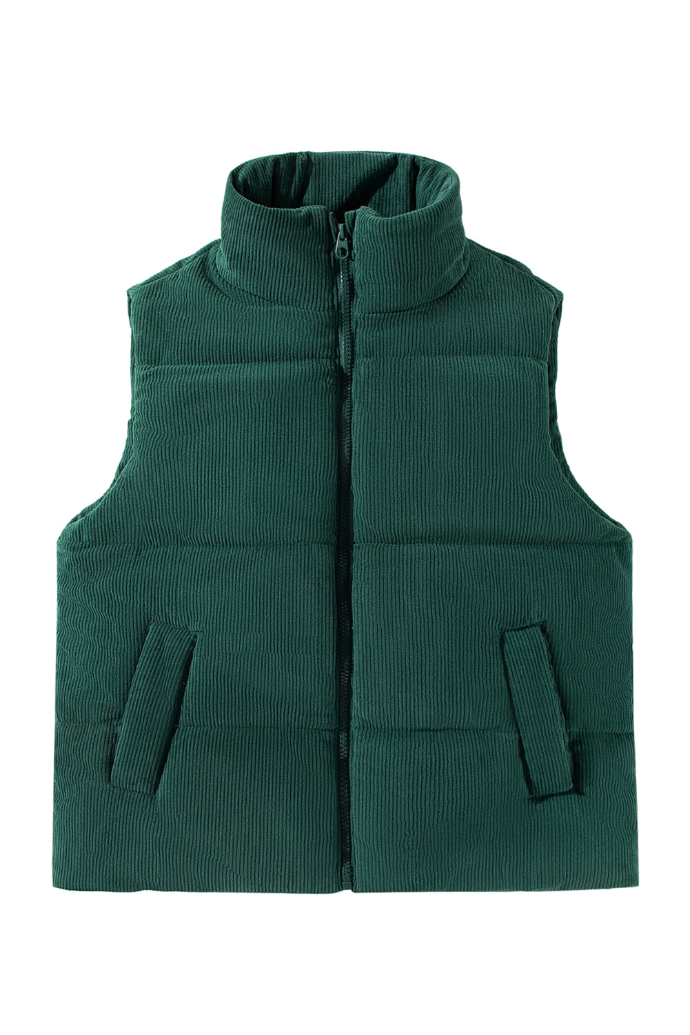 Black, Brown or Jungle Green Rib Puffer Vest