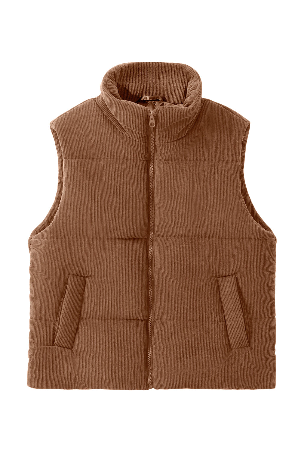 Black, Brown or Jungle Green Rib Puffer Vest