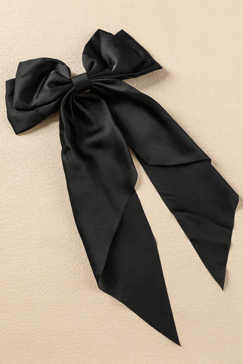 White/Black Elegant Oversized Ribbon Bowknot Satin Hair Clip