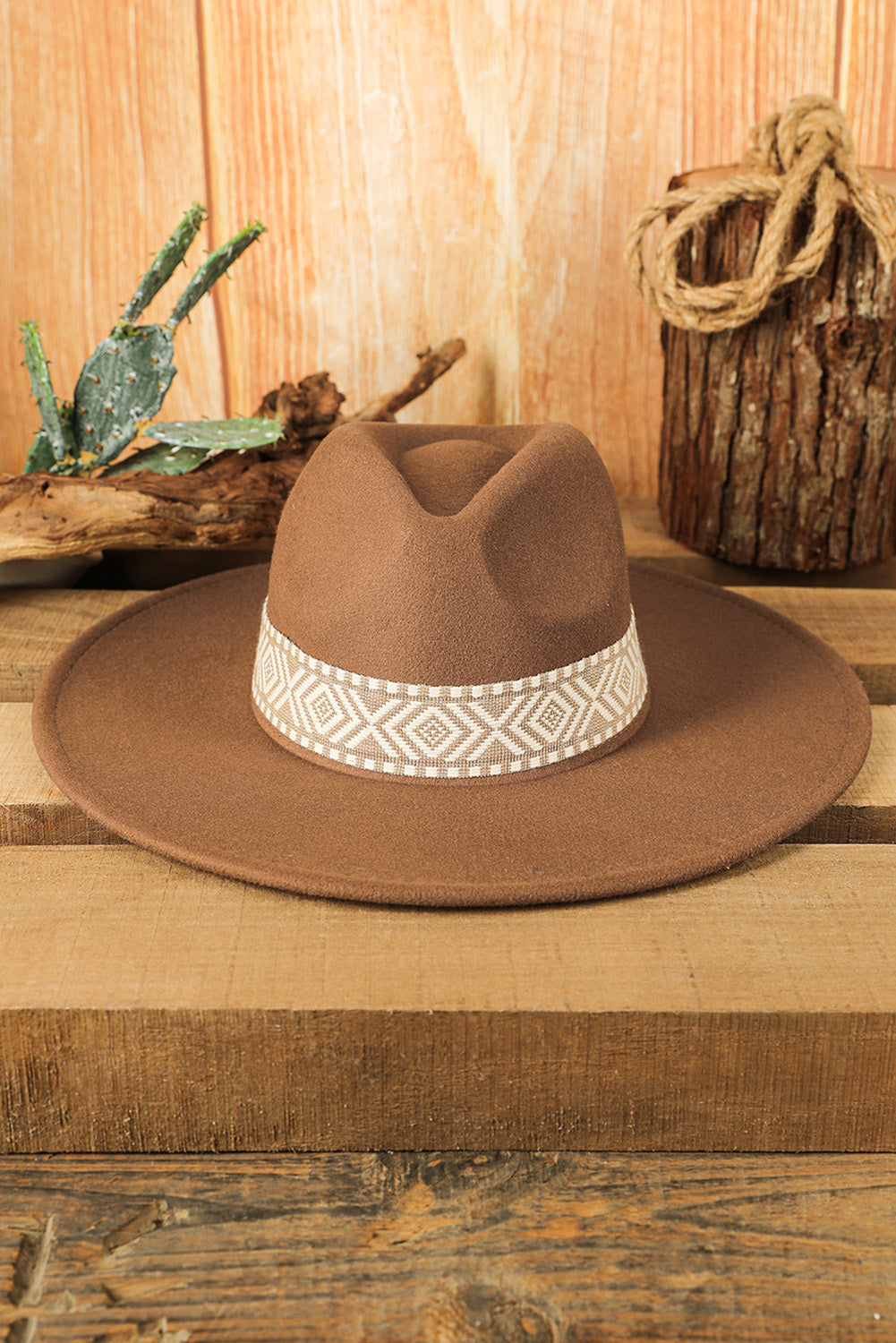 Brown Western Cowboy Woven Hat