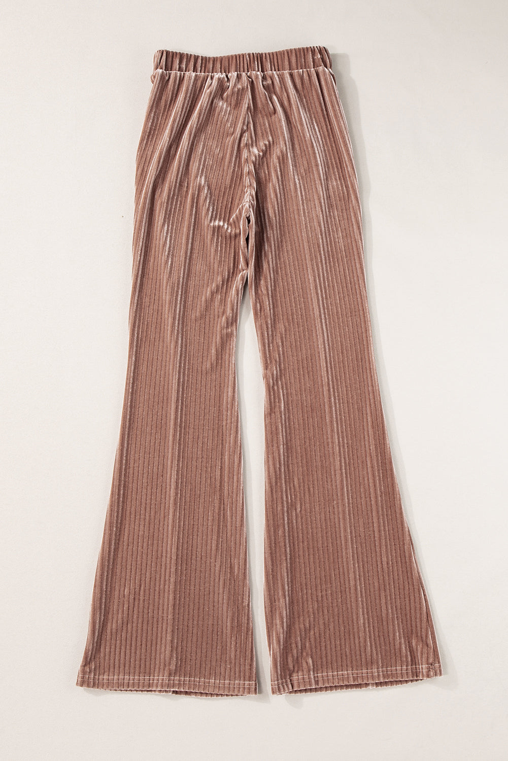 Brown, Pink and Black High Waist Corduroy Flare Pants